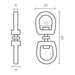 Anilla Giratoria Ap12, Acero Níquelado, 10 Mm, 3/8". 2 Unidades