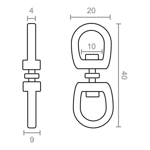 Anilla Giratoria Ap12, Acero Níquelado, 10 Mm, 3/8". 2 Unidades