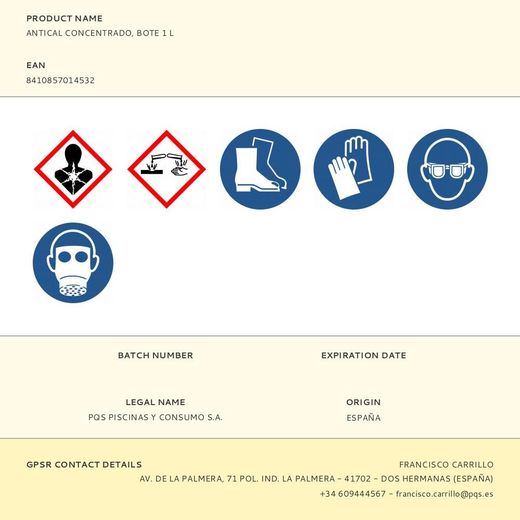 Antical Concentrado, Bote 1 L