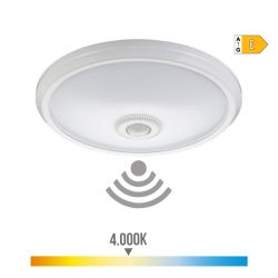 Aplique De Superficie Led Con Sensor Crepuscular Y Luz De Emergencia Ip20 16W 4000 K 1100 Lm Luz Dia Ø29 X 6 Cm