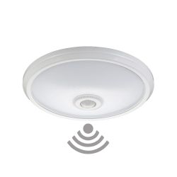 Aplique De Superficie Led Con Sensor Crepuscular Y Movimiento Ip20 2 X E27 Ø30 X 9,6 Cm