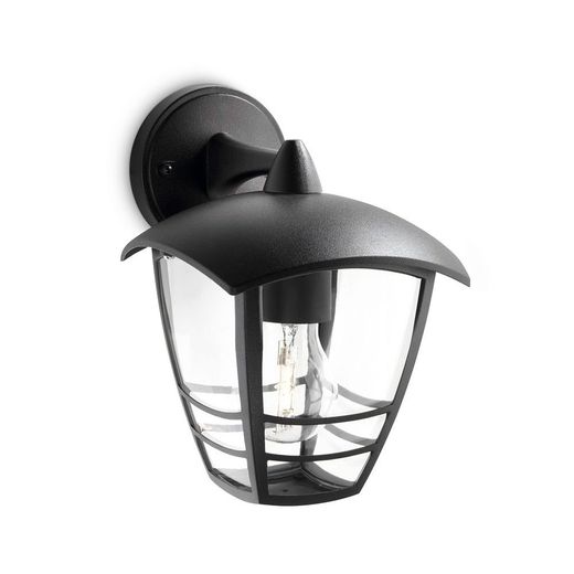Aplique Exterior Creek E27 60 W Sin Bombilla, Color Negro, Luz Hacia Abajo