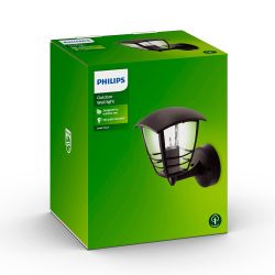 Aplique Exterior Creek E27 60 W Sin Bombilla, Color Negro, Luz Hacia Arriba