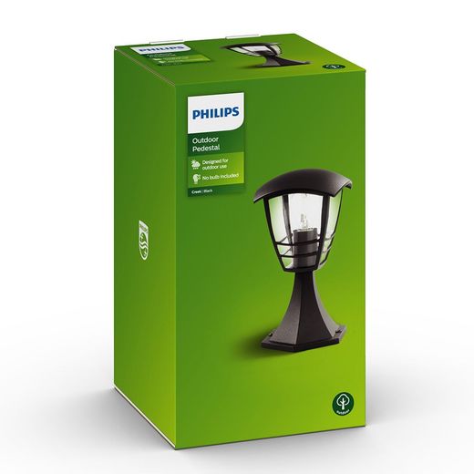 Aplique Exterior Creek E27 60 W Sin Bombilla, Color Negro, Pedestal