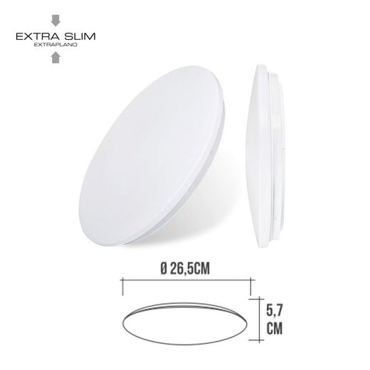 Aplique Led Circular De Superficie 12 W 4000 K 1160 Lm Ø25 X 6,2 Cm