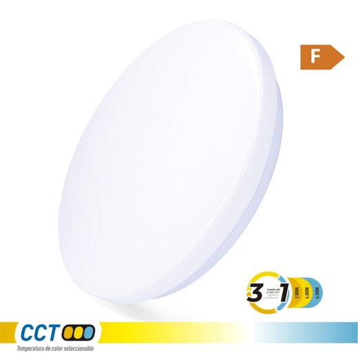 Aplique Led Circular De Superficie 18W 3Cct 1820 Lm Ø33 X 6,6 Cm