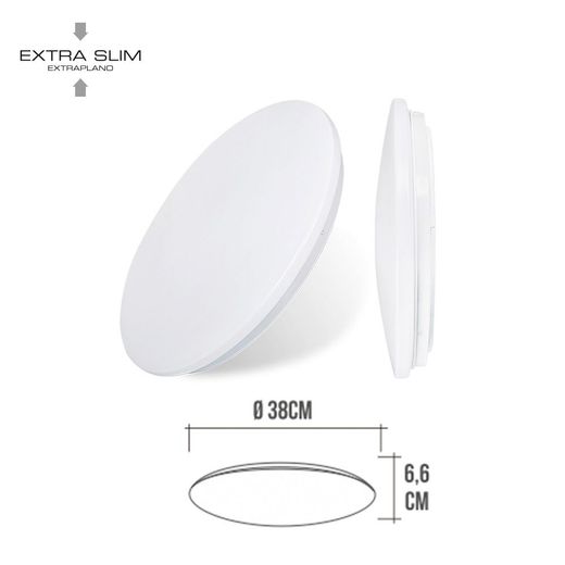 Aplique Led Circular De Superficie 24W 4000 K 2490 Lm Ø38 X 6,2 Cm