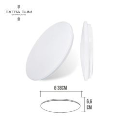 Aplique Led Circular De Superficie 24W 6500 K 2490 Lm Ø38 X 6,2 Cm