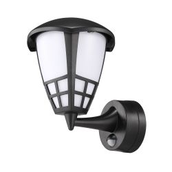 Aplique Led Con Sensor Crepuscular Y Movimiento 15 W 1200 Lm 4000 K Luz Día, Negro, 21,6 X 16 X 24,7 Mm