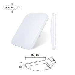 Aplique Led Cuadrado Extraplano De Superficie 24 W 4000 K 2490 Lm 36,7 X 36,7 X 6,2 Cm