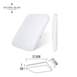 Aplique Led Cuadrado Extraplano De Superficie 24 W 6500 K 2490 Lm 36,7 X 36,7 X 6,2 Cm