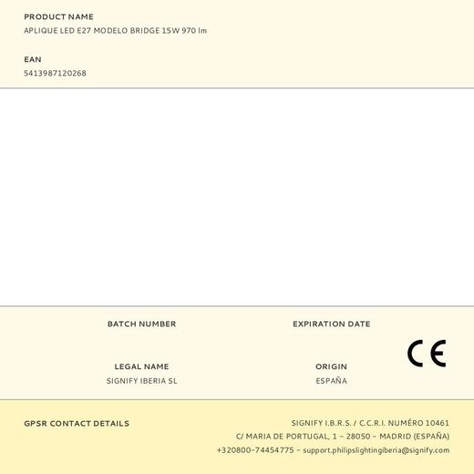 Aplique Led E27 Modelo Bridge 15W 970 Lm