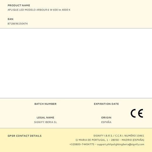 Aplique Led Modelo Arbour 6 W 600 Lm 4000 K