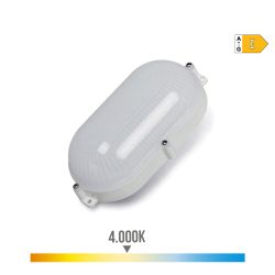 Aplique Led Oval Blanco 9 W 4000 K Luz Dia Ip65  21,2 X 11,8 X 6,6 Cm