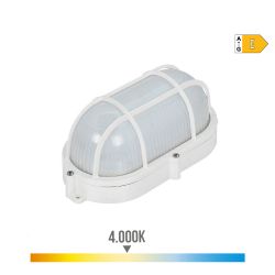 Aplique Led Oval Rejilla Exterior  9 W 1066 Lm 4000K Ip65 11,8 X 21,2 X 9 Cm