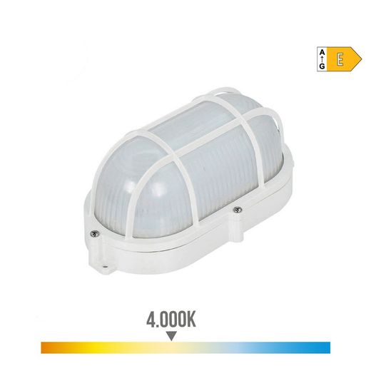 Aplique Led Oval Rejilla Exterior  9 W 1066 Lm 4000K Ip65 11,8 X 21,2 X 9 Cm