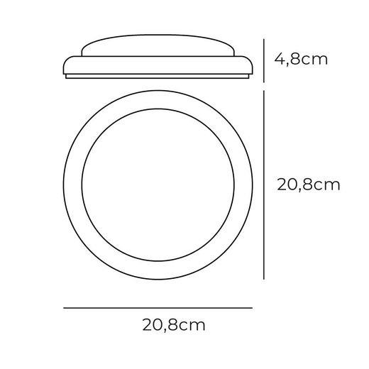 Aplique Led Redondo 18 W 1820 Lm 4000 K  Luz Día Ø20,8 X 4,8 Cm