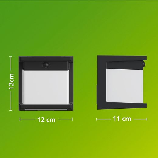 Aplique Led Solar Diara, Negro, 3,8 W, 400/10 Im, 2700 K