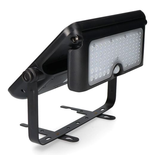 Aplique Solar 10W 1150Lm Recargable. Sensor Presencia (2-8M) Color Negro 27,5X19,6Cm Edm