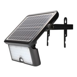 Aplique Solar 10W 1150Lm Recargable. Sensor Presencia (2-8M) Color Negro 27,5X19,6Cm Edm