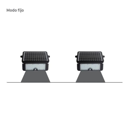 Aplique Solar 10W 1150Lm Recargable. Sensor Presencia (2-8M) Color Negro 27,5X19,6Cm Edm