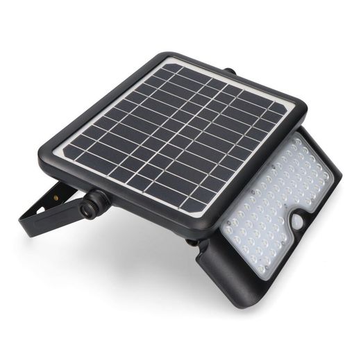 Aplique Solar 10W 1150Lm Recargable. Sensor Presencia (2-8M) Color Negro 27,5X19,6Cm Edm