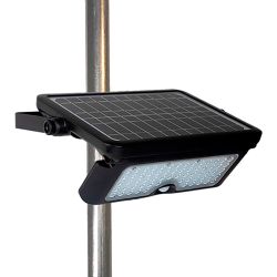 Aplique Solar 10W 1150Lm Recargable. Sensor Presencia (2-8M) Color Negro 27,5X19,6Cm Edm