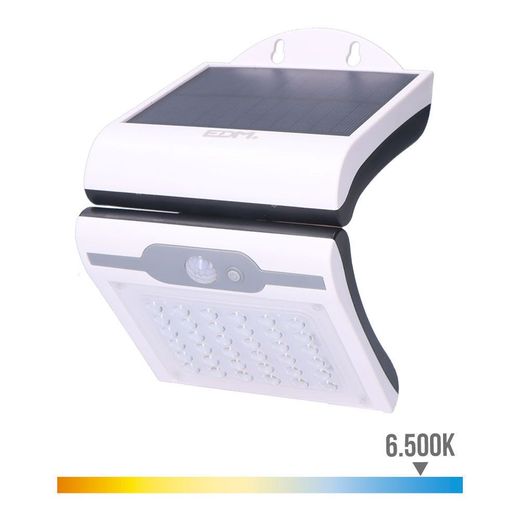 Aplique Solar 2W 220Lm 6.500K Con Sensor Color Blanco Edm