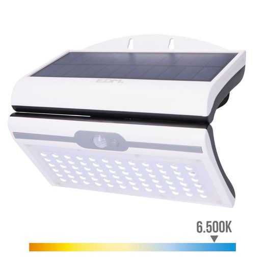 Aplique Solar 6W 430Lm 6.500K Con Sensor, Color Blanco