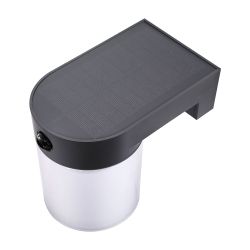 Aplique Solar Cilindrico 4 W 500 Lm, 3.000/4.000/6.500 K, 3Cct, Con Sensor, Negro
