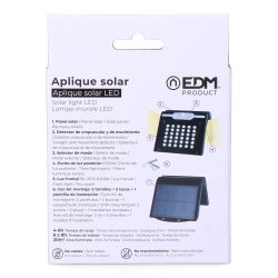 Aplique Solar Con Sensor Color Negro, 2 W