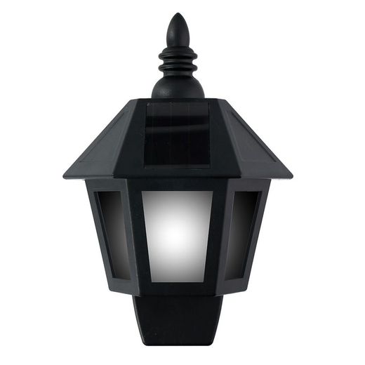 Aplique Solar Led, Luz Fria/Efecto Llama, Ip44, Negro