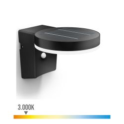 Aplique Solar Mural Redondo Ultraeficiente,Ip44 1,3W, 250Im  3000K, Luz Cálida. Philips