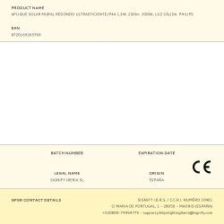 Aplique Solar Mural Redondo Ultraeficiente,Ip44 1,3W, 250Im  3000K, Luz Cálida. Philips