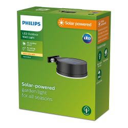Aplique Solar Redondo, Ip 44 1,5W, 200Im 2700K, Luz Cálida, Medidas: 11,2X4,6X14,1Cm. Philips