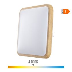 Aplique Superficie Cuadrado Led Efecto Madera 18 W 4000 K 1820 Lm 33 X 5 X 33 Cm