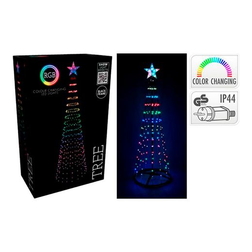Árbol De Navidad 154 Led Rgb Negro Exterior 150 Cm
