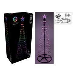 Árbol De Navidad 550 Leds Rgb, Negro, Ø103 X 300 Cm
