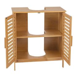 Armario Bajo Para Lavabo De Bambú 60  X 30 X 62 Cm