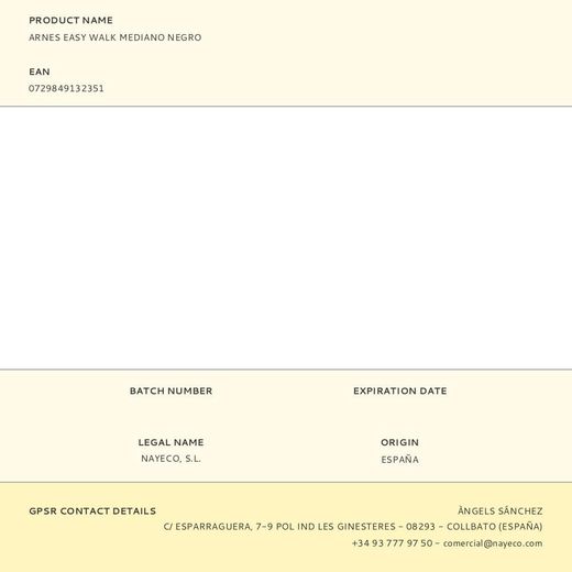 Arnés + Correa, Easy Walk, Negro, T - Mediana, 56 - 81 Cm