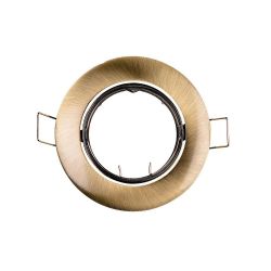 Aro Halogeno Metálico. Oscilante. Color Oro Viejo. Ø8,4Cm Edm