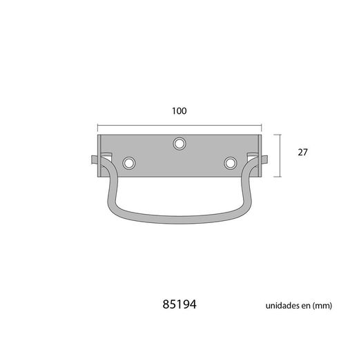 Asa Abatible Con Tope 100Mm  Zinc 2 Uni Cromado