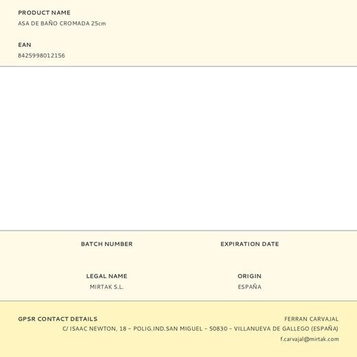 Asa De Baño Cromada 25Cm