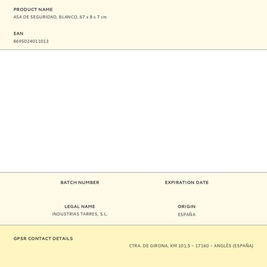 Asa De Seguridad, Blanco, 67 X 8 X 7 Cm