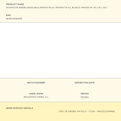 Asiento De Bañera Regulable (Minimo 55 Cm, Máximo 70 Cm), Blanco, Medida 55-70 X 26 X 18,7 Cm