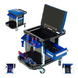 Asiento Rodante + Herramientas, 136 Piezas, (Métrico-Sae)