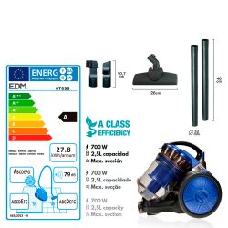 Aspiradora Sin Bolsa Multiciclonico  Clase "A" 700 W 2,5 L