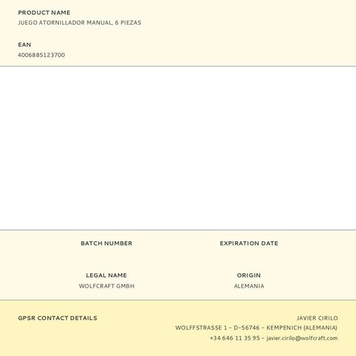 Atornillador Manual, Juego  6 Piezas Com 5 Puntas