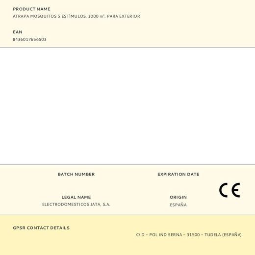 Atrapa Mosquitos Para Exterior 5 Estímulos, 25W, 1000 M², Ø25 Cm X 30 Cm