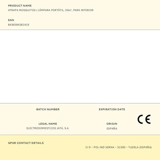 Atrapa Mosquitos Para Interior Portátil, 6 W, 50 M², Ø11 X 11 Cm